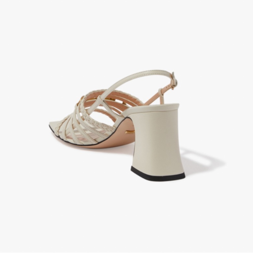 Brand New Gucci Ketty Slingback Leather White Sandals Strappy Block High… - Picture 6 of 10